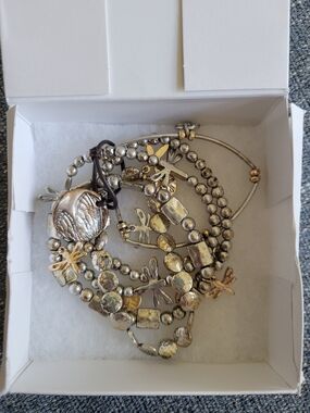 J. Jill Mixed Metal Dragonfly Charm Layered Bracelet Set in Silver and Gold